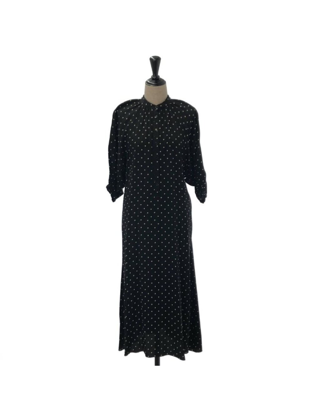 Celine Dot Shirt Dress Black White 36